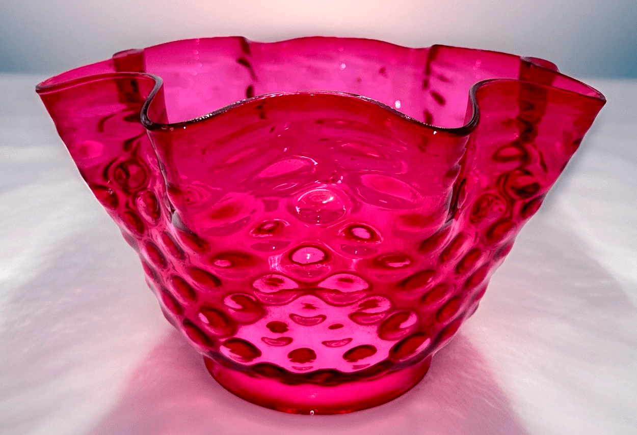 Cranberry Hobnail Glass Lamp Shade Banquet Oil Kerosene 4" Rim Victorian Antique - AntiquesEtceteraCranberry Hobnail Glass Lamp Shade Banquet Oil Kerosene 4" Rim Victorian AntiqueUnbrandedAntiquesEtcetera
