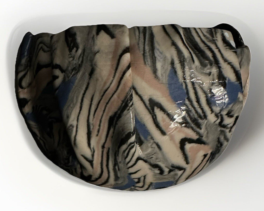 Delicate Folded Pottery Rose Bowl Vase Exquisite Unusual OOAK Multicolored Rare - AntiquesEtceteraDelicate Folded Pottery Rose Bowl Vase Exquisite Unusual OOAK Multicolored RareHandcraftedAntiquesEtcetera
