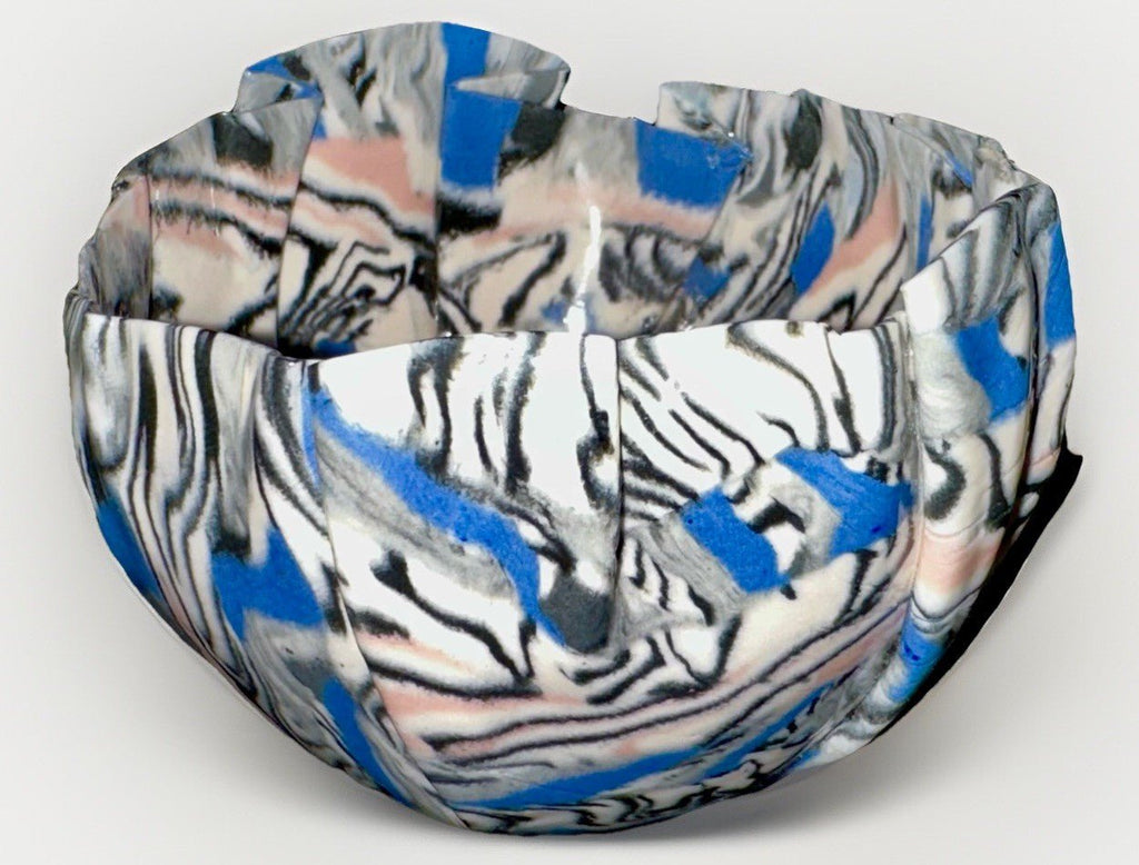 Delicate Folded Pottery Rose Bowl Vase Exquisite Unusual OOAK Multicolored Rare - AntiquesEtceteraDelicate Folded Pottery Rose Bowl Vase Exquisite Unusual OOAK Multicolored RareHandcraftedAntiquesEtcetera