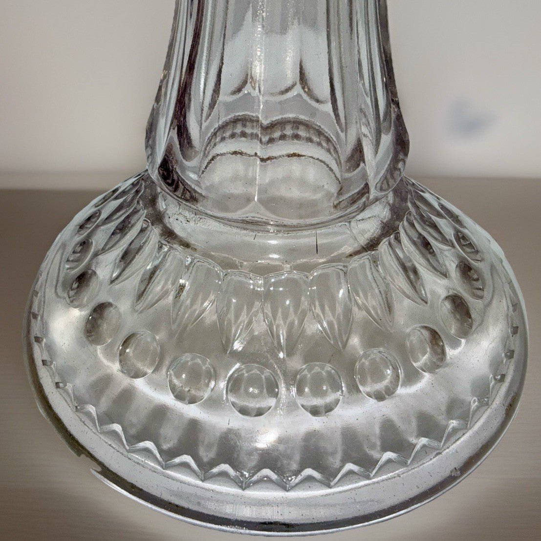 Dogtooth Kerosene Oil Stand Lamp ca 1890 U.S. Glass Thuro Bk 1, 283, Fig G - AntiquesEtceteraDogtooth Kerosene Oil Stand Lamp ca 1890 U.S. Glass Thuro Bk 1, 283, Fig GU.S. GlassAntiquesEtcetera
