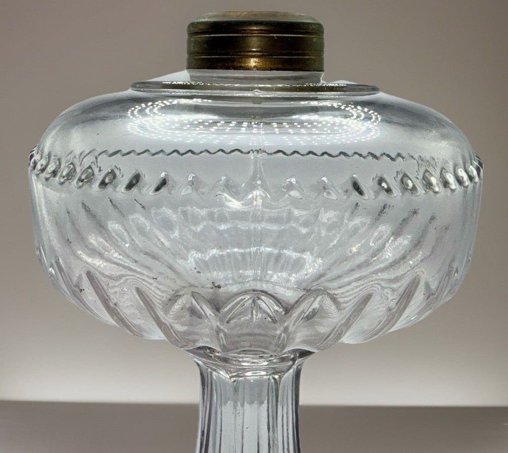 Dogtooth Kerosene Oil Stand Lamp ca 1890 U.S. Glass Thuro Bk 1, 283, Fig G - AntiquesEtceteraDogtooth Kerosene Oil Stand Lamp ca 1890 U.S. Glass Thuro Bk 1, 283, Fig GU.S. GlassAntiquesEtcetera
