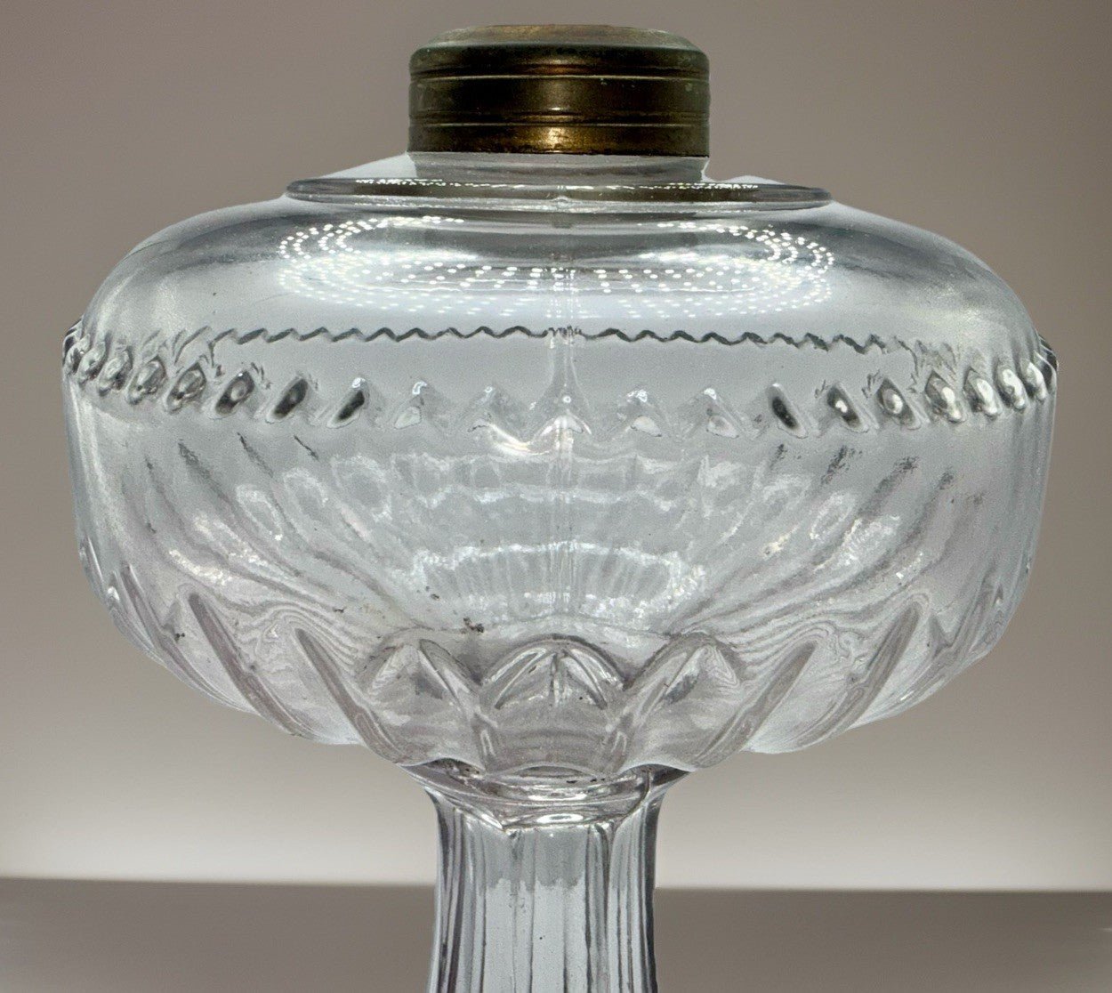 Dogtooth Kerosene Oil Stand Lamp ca 1890 U.S. Glass Thuro Bk 1, 283, Fig G - AntiquesEtceteraDogtooth Kerosene Oil Stand Lamp ca 1890 U.S. Glass Thuro Bk 1, 283, Fig GU.S. GlassAntiquesEtcetera
