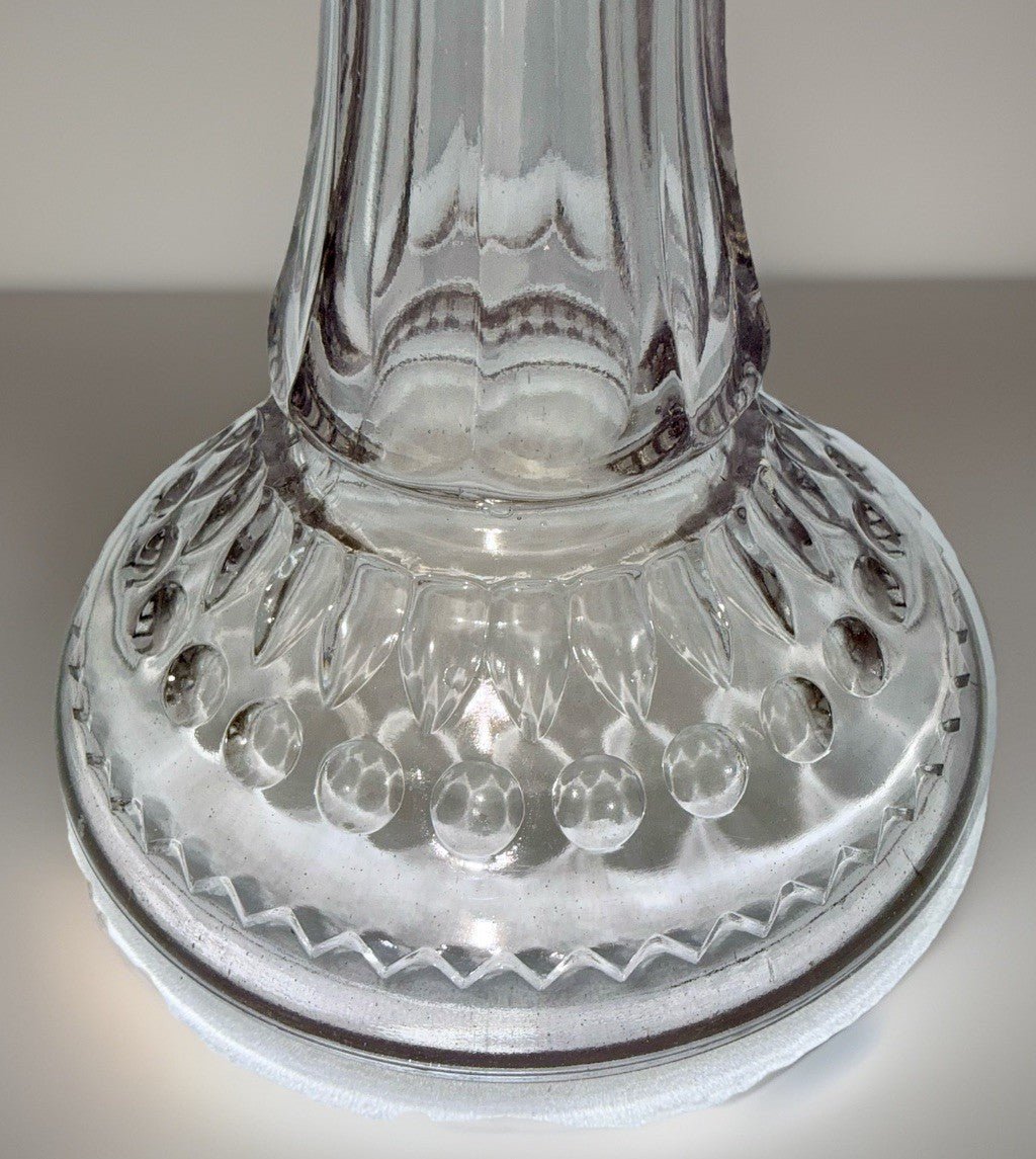Dogtooth Kerosene Oil Stand Lamp ca 1890 U.S. Glass Thuro Bk 1, 283, Fig G - AntiquesEtceteraDogtooth Kerosene Oil Stand Lamp ca 1890 U.S. Glass Thuro Bk 1, 283, Fig GU.S. GlassAntiquesEtcetera