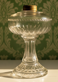 Dogtooth Kerosene Oil Stand Lamp ca 1890 U.S. Glass Thuro Bk 1, 283, Fig GAntiquesEtcetera