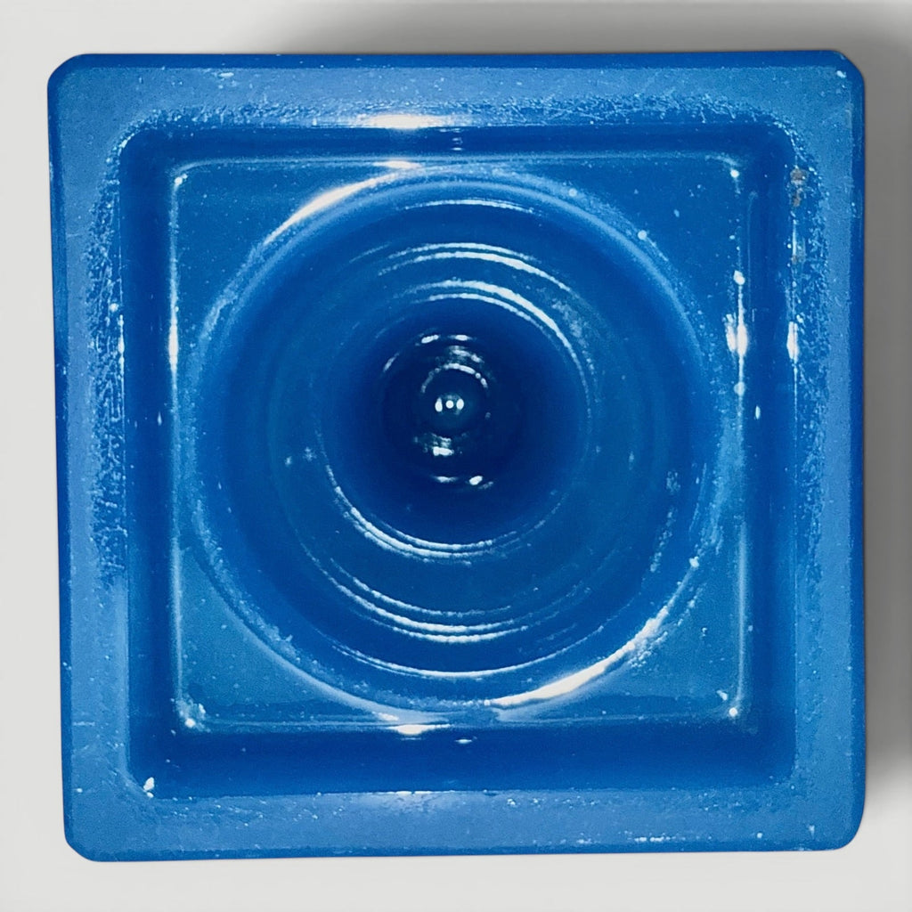 Double Bullseye Kerosene Stand Lamp w/ Clambroth Starch Blue BaseAntiquesEtcetera