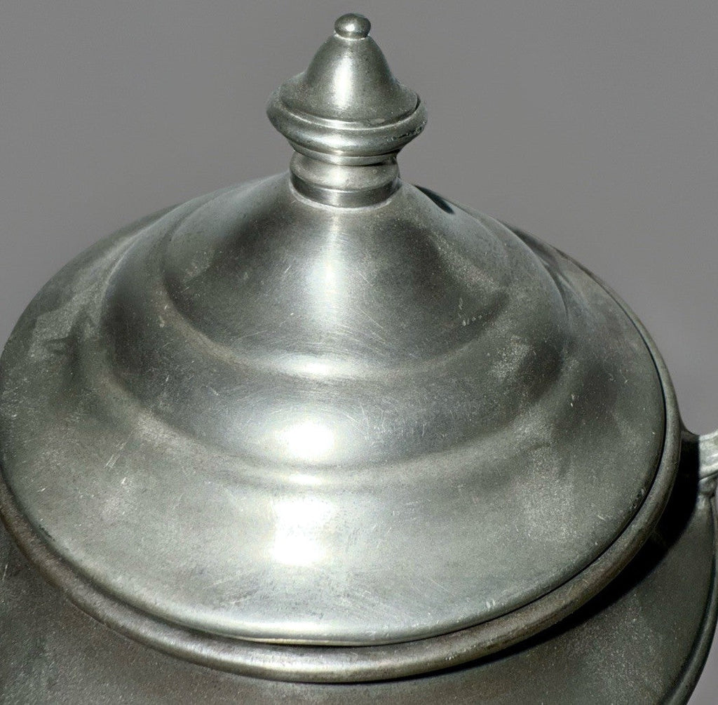 Double Handled Brewster Pewter Sugar Bowl with Lid Signed / Danforth Collection - AntiquesEtceteraDouble Handled Brewster Pewter Sugar Bowl with Lid Signed / Danforth CollectionBrewster PewterAntiquesEtcetera