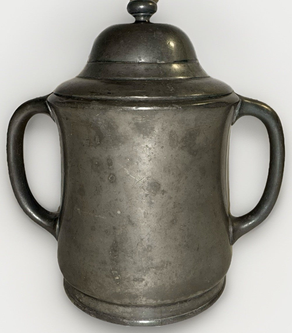 Double Handled Reed & Barton Pewter Sugar Bowl Lid Signed / Danforth Collection - AntiquesEtceteraDouble Handled Reed & Barton Pewter Sugar Bowl Lid Signed / Danforth CollectionReed & BartonAntiquesEtcetera