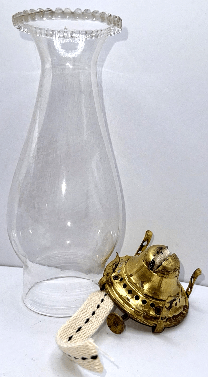 E. Miller Co. No. 1 Kerosene Oil Lamp Burner w/ Wick & Glass Pearl Top Chimney - AntiquesEtceteraE. Miller Co. No. 1 Kerosene Oil Lamp Burner w/ Wick & Glass Pearl Top ChimneyAntiquesEtceteraAntiquesEtcetera