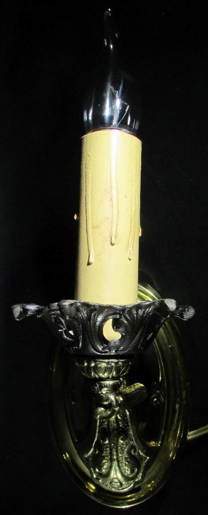 Electrified Candelabra Wall Sconce Gold, Silver Antique Detail Art Deco Tassel - AntiquesEtceteraElectrified Candelabra Wall Sconce Gold, Silver Antique Detail Art Deco TasselAntiquesEtceteraAntiquesEtcetera
