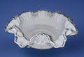 Fenton Milk Glass Ruffled 10" Bowl Silver Crest w/ Heart & Floral Embossed Motif - AntiquesEtceteraFenton Milk Glass Ruffled 10" Bowl Silver Crest w/ Heart & Floral Embossed MotifFentonAntiquesEtcetera