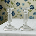 Fenton Rainbow Ice Iridescent Glass Candlesticks Pair Opalescent Vertical Flutes - AntiquesEtceteraFenton Rainbow Ice Iridescent Glass Candlesticks Pair Opalescent Vertical FlutesFentonAntiquesEtcetera