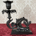Figural Whippet Sculpture Candle Holder Art Nouveau Candlestick BronzeAntiquesEtcetera