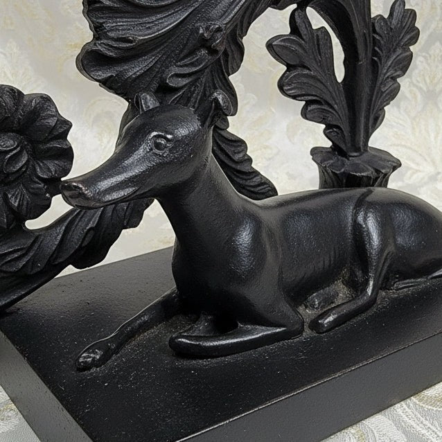 Figural Whippet Sculpture Candle Holder Art Nouveau Candlestick BronzeAntiquesEtcetera
