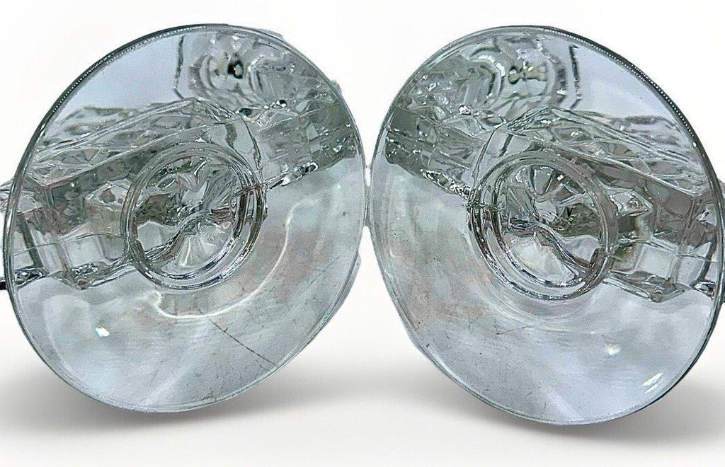 Fostoria America Pair of Candle Holders Cubist Art Deco 2 Lights Each Lovely - AntiquesEtceteraFostoria America Pair of Candle Holders Cubist Art Deco 2 Lights Each LovelyL.E. SmithAntiquesEtcetera