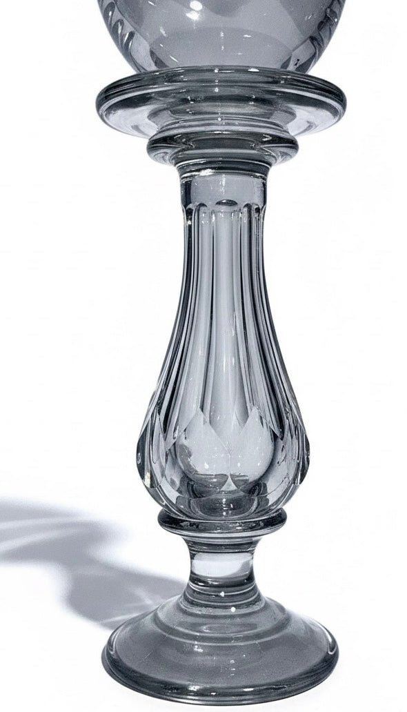 Free Blown Glass Whale Oil Lamp with Cut Font for Cork BurnerAntiquesEtcetera