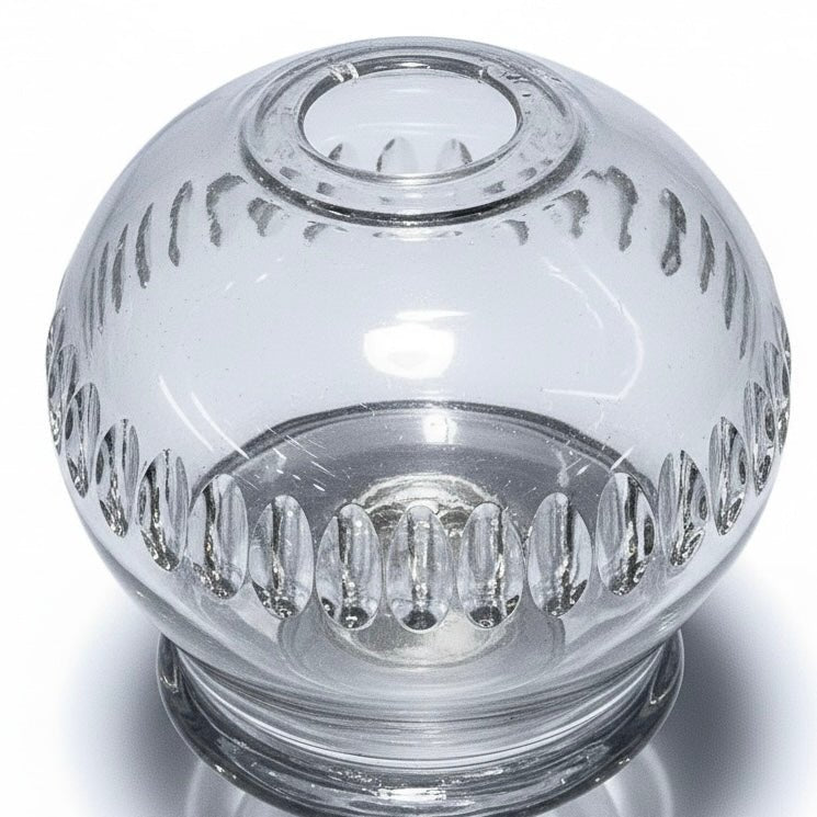 Free Blown Glass Whale Oil Lamp with Cut Font for Cork BurnerAntiquesEtcetera