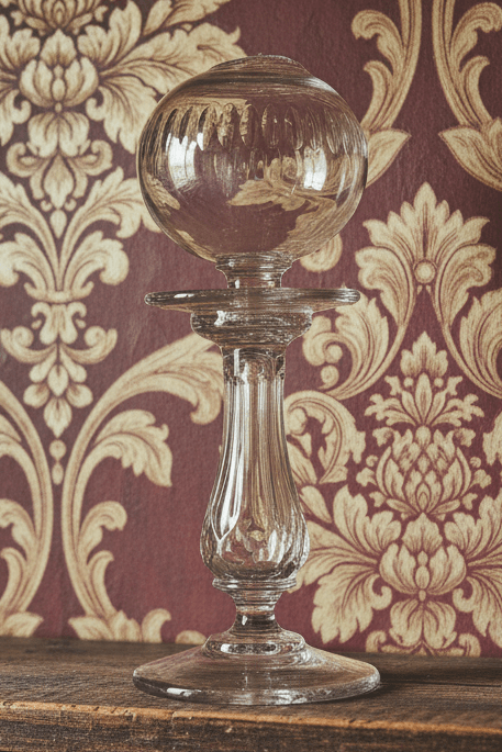 Free Blown Glass Whale Oil Lamp with Cut Font for Cork BurnerAntiquesEtcetera