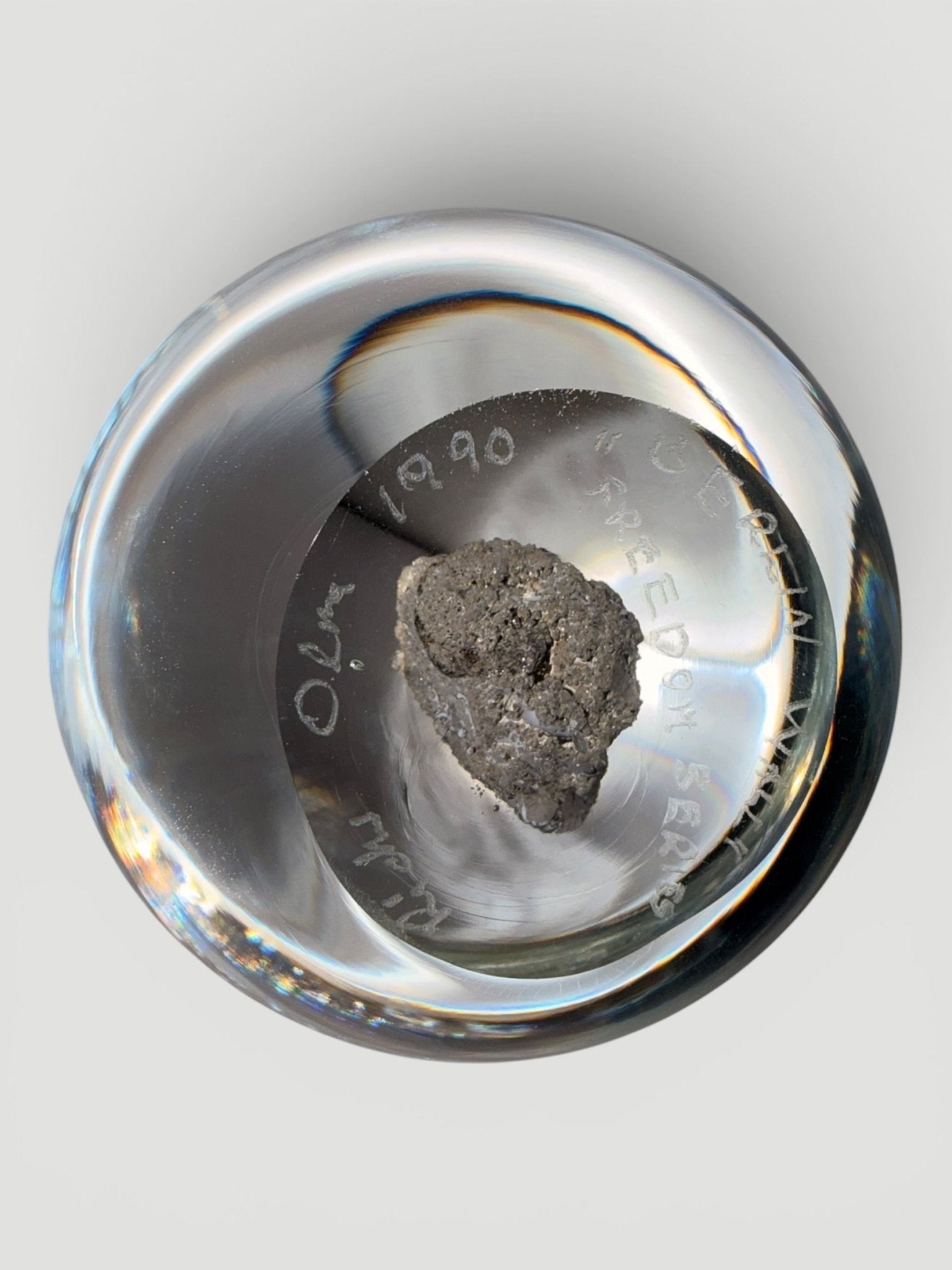 Freedom Series Paperweight w/ Berlin Wall Fragment Richard Olma Art Studio 1990AntiquesEtcetera