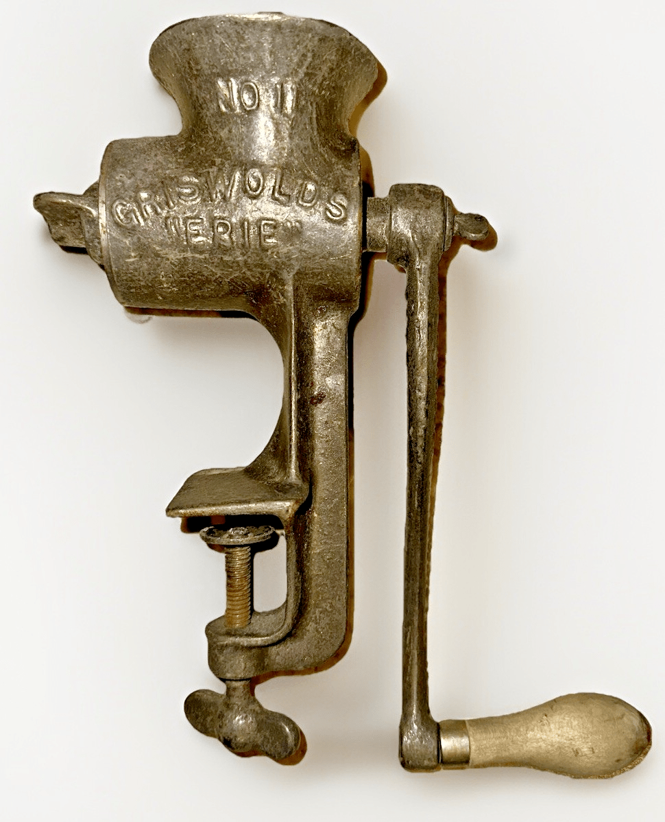 Griswold's "ERIE" No. 11 Cast Iron Meat Grinder Griswold Mfg Co Erie PA USA - AntiquesEtceteraGriswold's "ERIE" No. 11 Cast Iron Meat Grinder Griswold Mfg Co Erie PA USAVintageAntiquesEtcetera