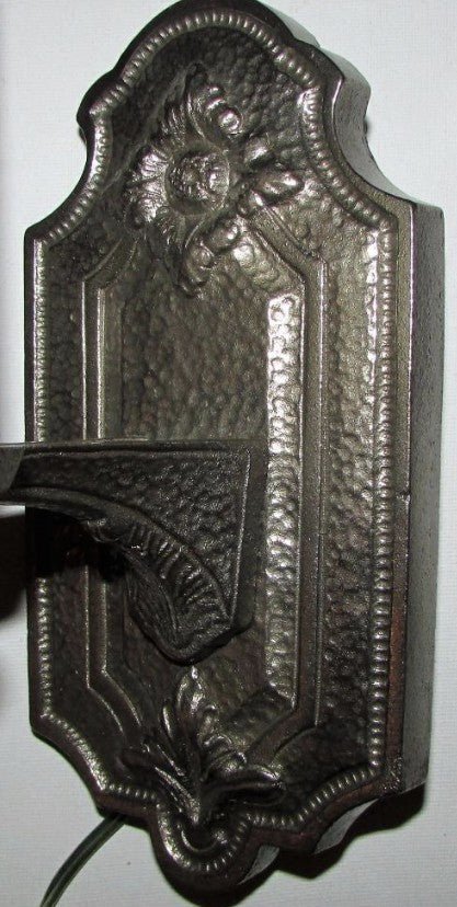 Hammered Iron Candelabra Wall Sconce ARTCRAFT Fixture Rewired Antique LightAntiquesEtcetera