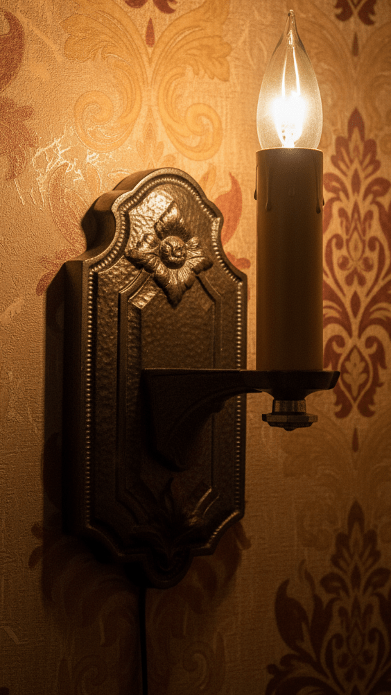 Hammered Iron Candelabra Wall Sconce ARTCRAFT Fixture Rewired Antique LightAntiquesEtcetera