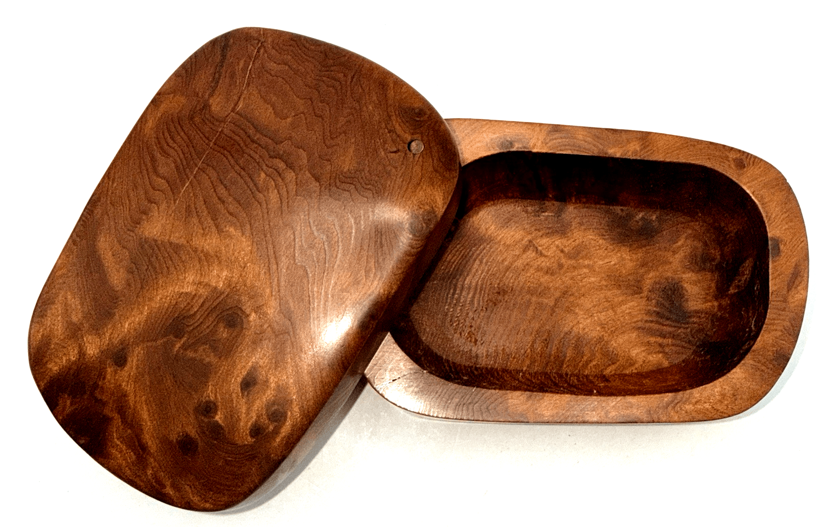 Hand - Carved Signed Doug Muscanell Studio Redwood Burl Trinket Box w/ Swivel Top - AntiquesEtceteraHand - Carved Signed Doug Muscanell Studio Redwood Burl Trinket Box w/ Swivel TopMuscanell STudiosAntiquesEtcetera
