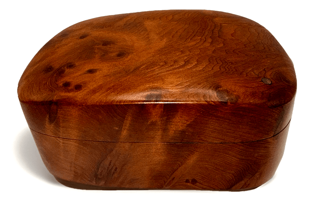 Hand - Carved Signed Doug Muscanell Studio Redwood Burl Trinket Box w/ Swivel Top - AntiquesEtceteraHand - Carved Signed Doug Muscanell Studio Redwood Burl Trinket Box w/ Swivel TopMuscanell STudiosAntiquesEtcetera