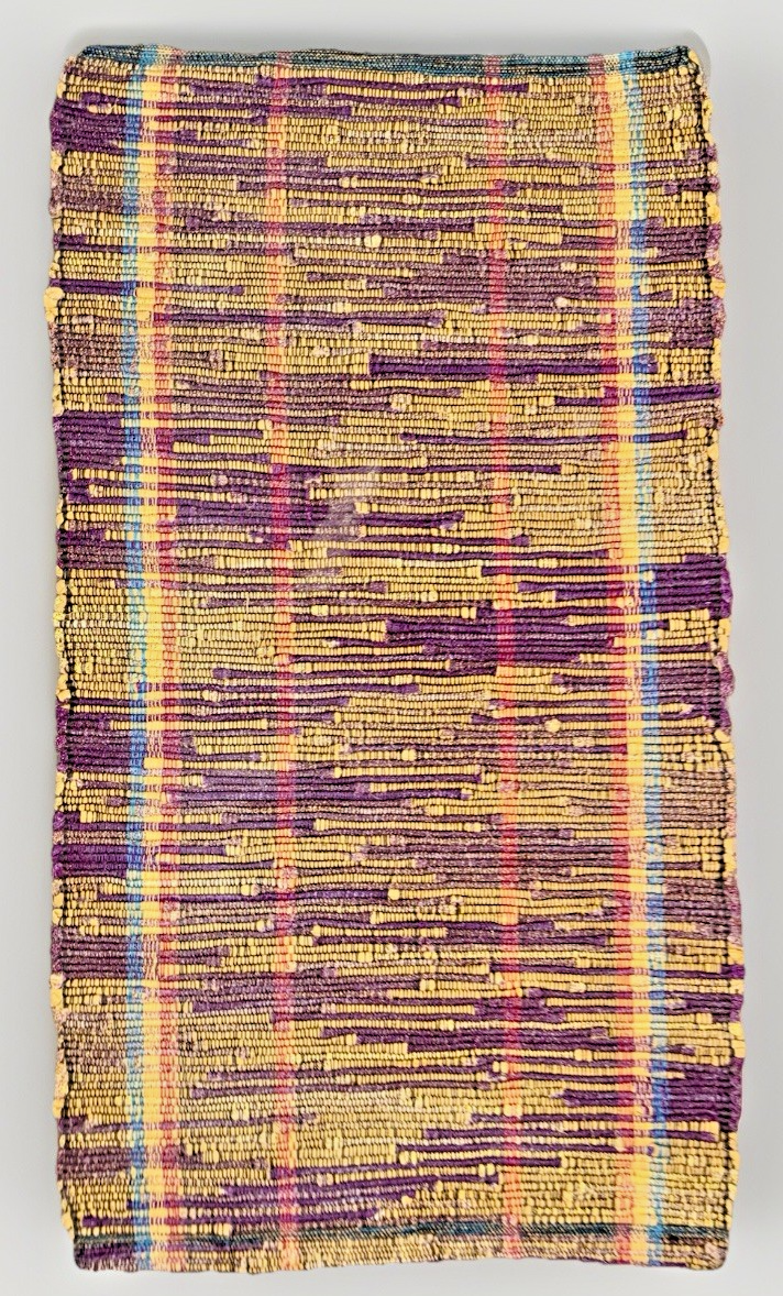 Handwoven Area Rug Multi - Colored 26"x48" Lavender, Cerulean Blue, Goldenrod OOAK - AntiquesEtceteraHandwoven Area Rug Multi - Colored 26"x48" Lavender, Cerulean Blue, Goldenrod OOAKHandmadeAntiquesEtcetera