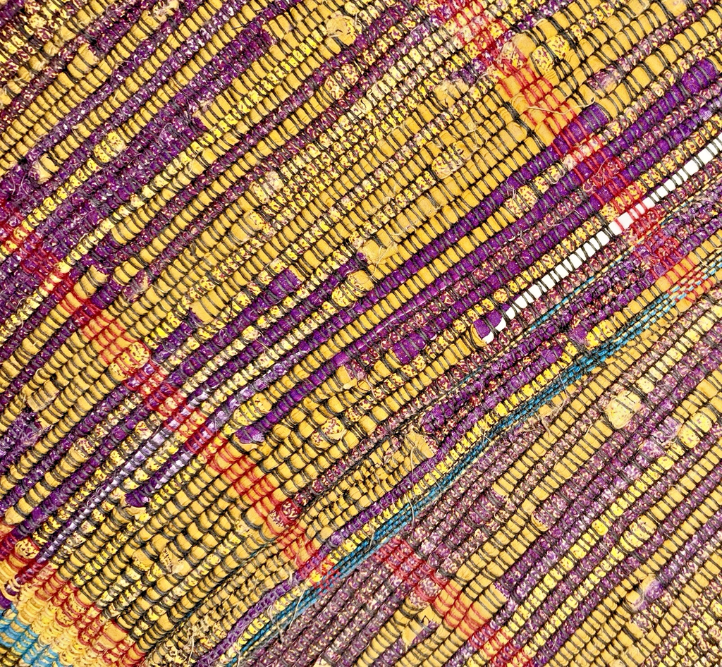 Handwoven Area Rug Multi - Colored 26"x48" Lavender, Cerulean Blue, Goldenrod OOAK - AntiquesEtceteraHandwoven Area Rug Multi - Colored 26"x48" Lavender, Cerulean Blue, Goldenrod OOAKHandmadeAntiquesEtcetera