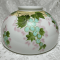 Hanging Kerosene Oil Lamp 14" Shade Victorian with Grape Vine Motif 13 3/4" RimAntiquesEtcetera