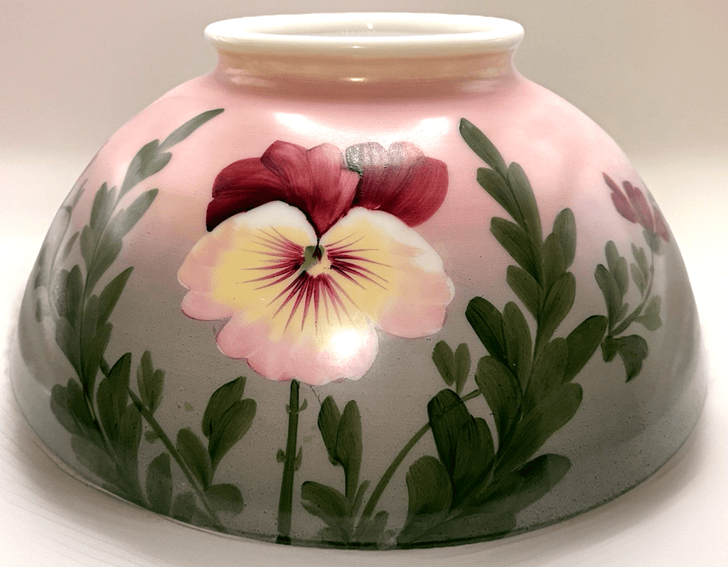 Hanging Oil Kerosene Lamp Shade Pansy Motif Opal Glass for 14" Fitter - Antique - AntiquesEtceteraHanging Oil Kerosene Lamp Shade Pansy Motif Opal Glass for 14" Fitter - AntiqueAntique LightingAntiquesEtceteraAntiquesEtcetera