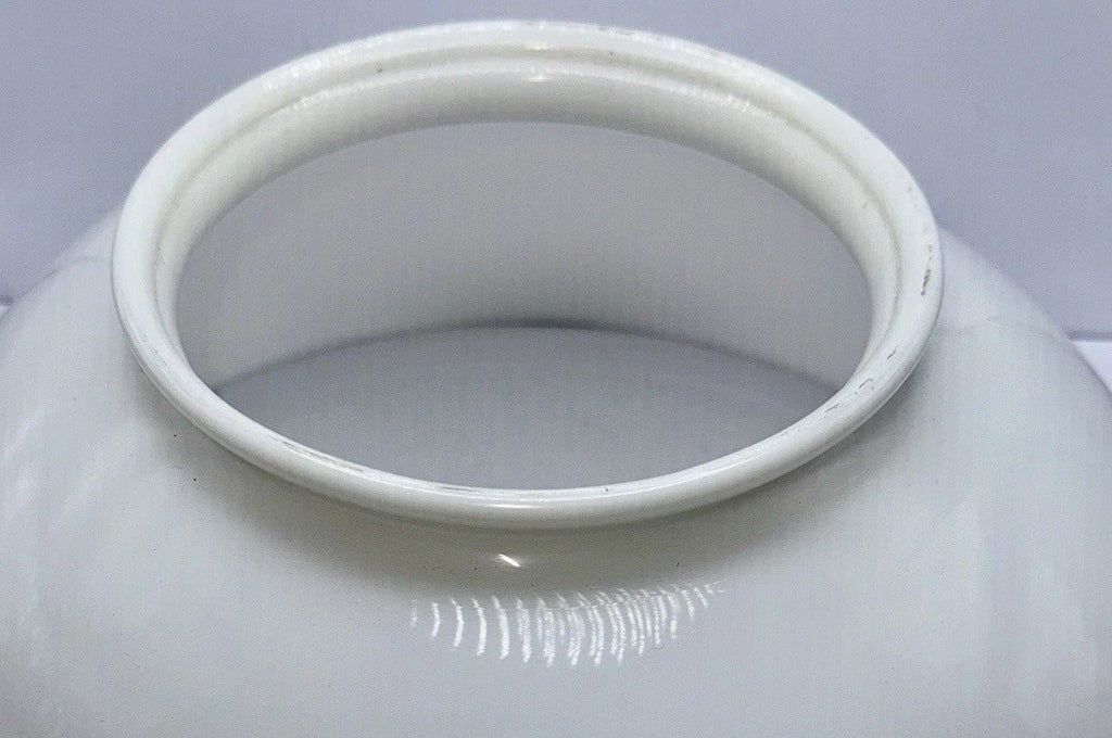 Hanging Oil Lamp Shade Opal White Glass 14" Fitter with 6 1/8" Rolled Top Rim - AntiquesEtceteraHanging Oil Lamp Shade Opal White Glass 14" Fitter with 6 1/8" Rolled Top RimAntiquesEtceteraAntiquesEtcetera