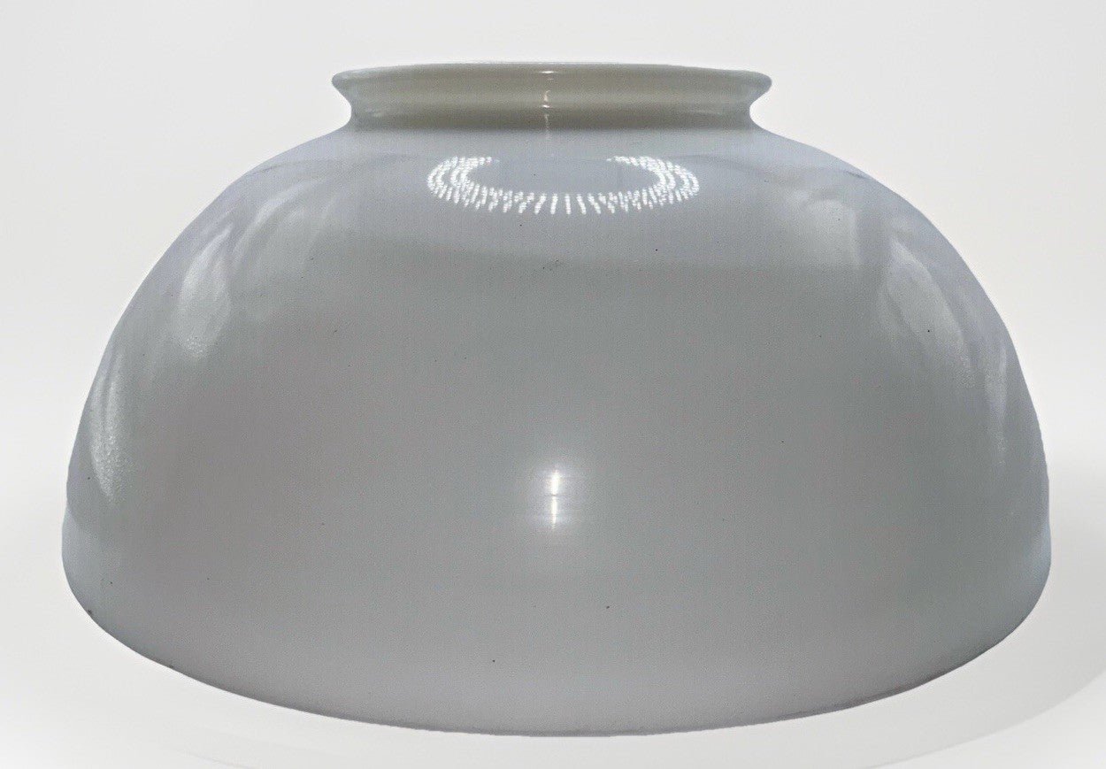 Hanging Oil Lamp Shade Opal White Glass 14" Fitter with 6 1/8" Rolled Top Rim - AntiquesEtceteraHanging Oil Lamp Shade Opal White Glass 14" Fitter with 6 1/8" Rolled Top RimAntiquesEtceteraAntiquesEtcetera