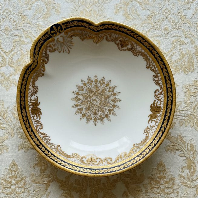 Haviland Limoges Gold Encrusted Bowl Rare Unusual Shape Made for JE Caldwell Philadelphia Jeweler - AntiquesEtceteraHaviland Limoges Gold Encrusted Bowl Rare Unusual Shape Made for JE Caldwell Philadelphia JewelerElegant / Collectible DinnerwareHaviland, Limoges, FranceAntiquesEtcetera
