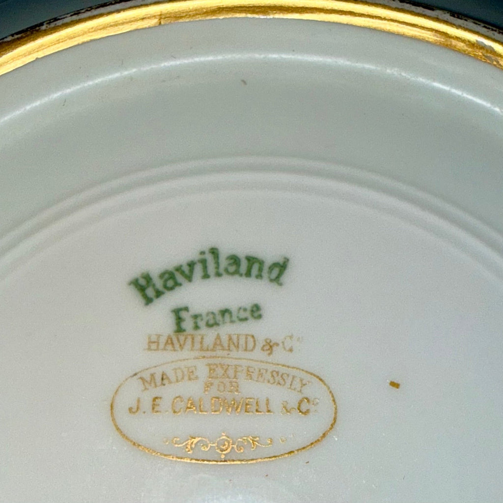 Haviland Limoges Gold Encrusted Bowl Rare Unusual Shape Made for JE Caldwell Philadelphia Jeweler - AntiquesEtceteraHaviland Limoges Gold Encrusted Bowl Rare Unusual Shape Made for JE Caldwell Philadelphia JewelerElegant / Collectible DinnerwareHaviland, Limoges, FranceAntiquesEtcetera