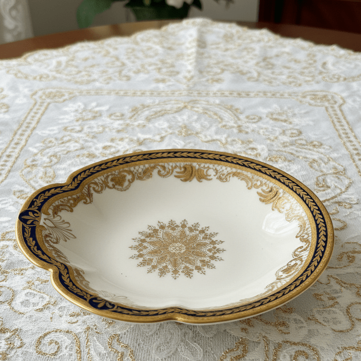 Haviland Limoges Gold Encrusted Bowl Rare Unusual Shape Made for JE Caldwell Philadelphia Jeweler - AntiquesEtceteraHaviland Limoges Gold Encrusted Bowl Rare Unusual Shape Made for JE Caldwell Philadelphia JewelerElegant / Collectible DinnerwareHaviland, Limoges, FranceAntiquesEtcetera