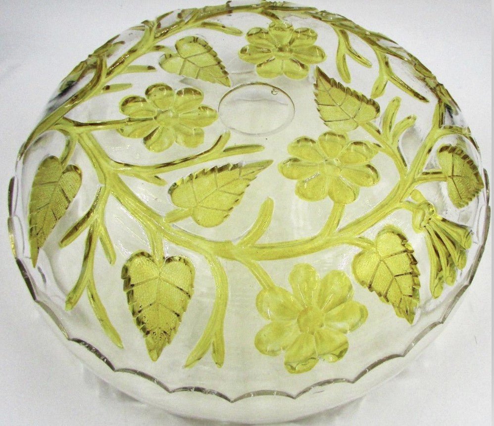 Hobbs Brockunier Glass Leaf Flower Bowl 2 Berry Dishes Amber Intaglio AntiqueAntiquesEtcetera