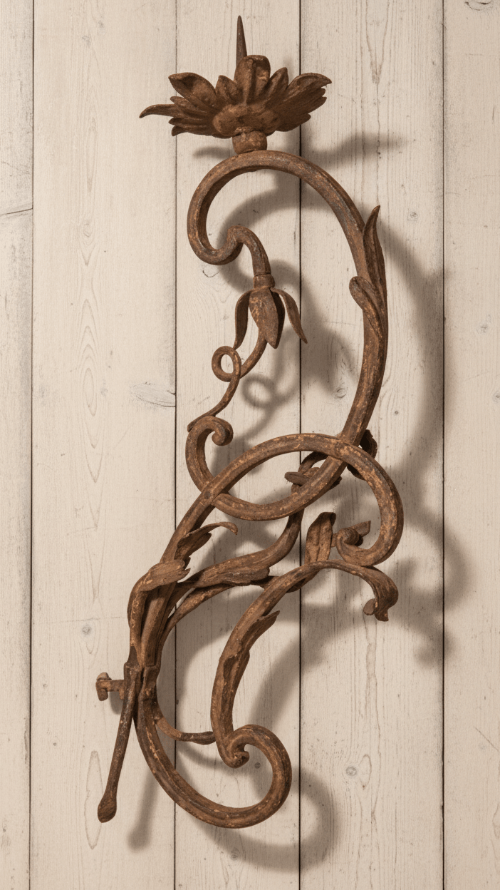 Huge Antique Pricket Candle Holder Spike 23" Ornamental Wrought Iron Wall Mount - AntiquesEtceteraHuge Antique Pricket Candle Holder Spike 23" Ornamental Wrought Iron Wall MountAntique Wall Sconce CandelabraAntiquesEtceteraAntiquesEtcetera