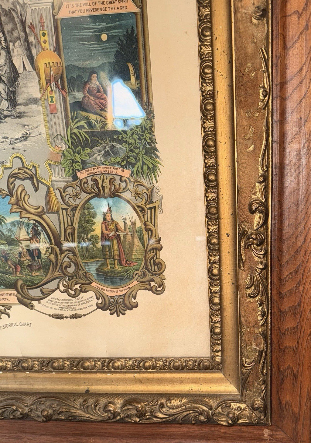 IMPROVED ORDER OF RED MEN 28 x 34" Lithograph HUGE Ornate Antique Frame 1890 CR - AntiquesEtceteraIMPROVED ORDER OF RED MEN 28 x 34" Lithograph HUGE Ornate Antique Frame 1890 CRAntiquesEtceteraAntiquesEtcetera