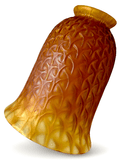 Iridescent Amber Glass Celtic Lamp Shade 6" High Lovely Rare Geometric Pattern - AntiquesEtceteraIridescent Amber Glass Celtic Lamp Shade 6" High Lovely Rare Geometric PatternUnbrandedAntiquesEtcetera