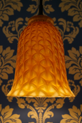 Iridescent Amber Glass Celtic Lamp Shade 6" High Lovely Rare Geometric PatternAntiquesEtcetera