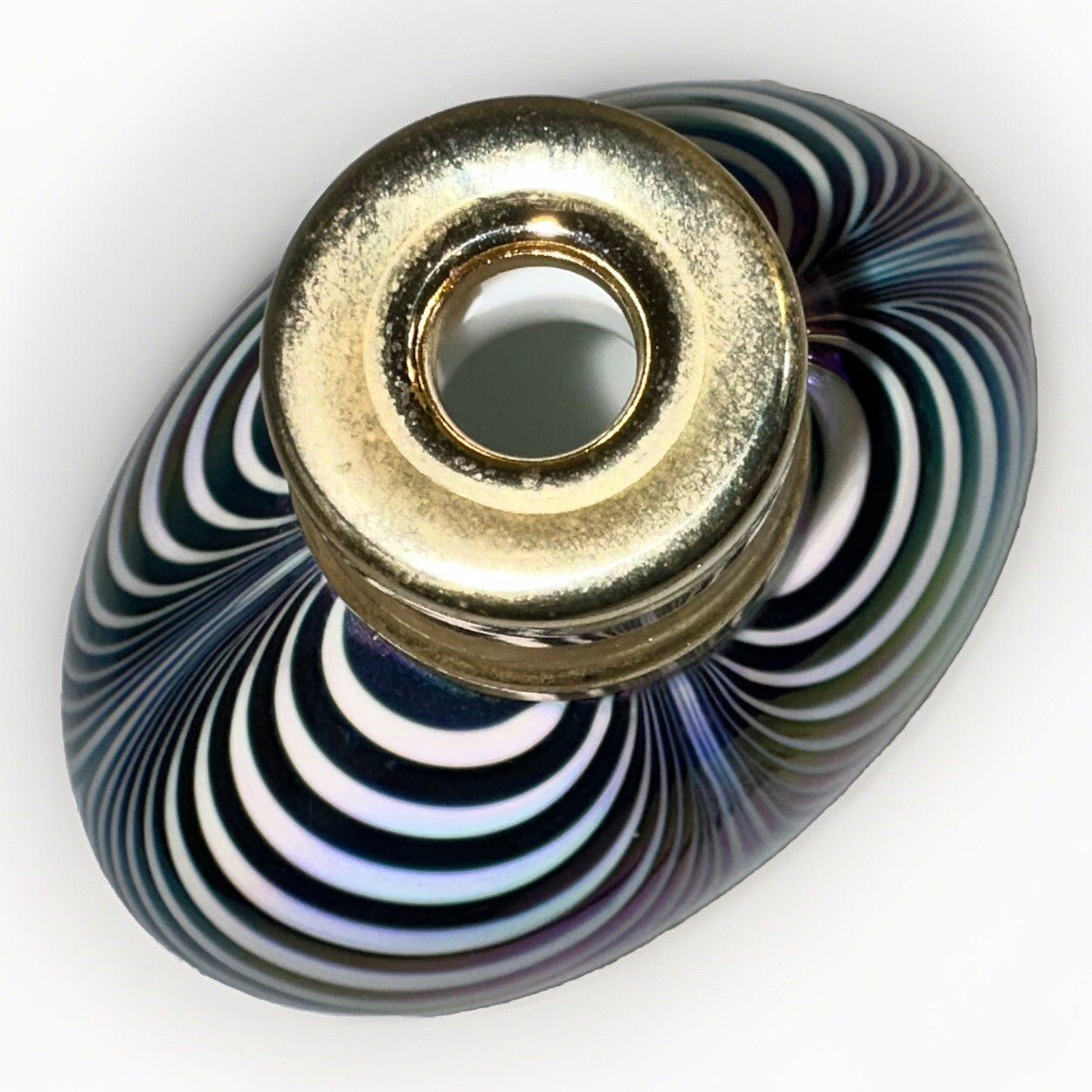 Iridescent Art Glass Perfume Atomizer Vibrant Peacock / Pulled Feather Motif - AntiquesEtceteraIridescent Art Glass Perfume Atomizer Vibrant Peacock / Pulled Feather MotifAntiquesEtceteraAntiquesEtcetera