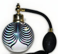 Iridescent Art Glass Perfume Atomizer Vibrant Peacock / Pulled Feather Motif - AntiquesEtceteraIridescent Art Glass Perfume Atomizer Vibrant Peacock / Pulled Feather MotifAntiquesEtceteraAntiquesEtcetera