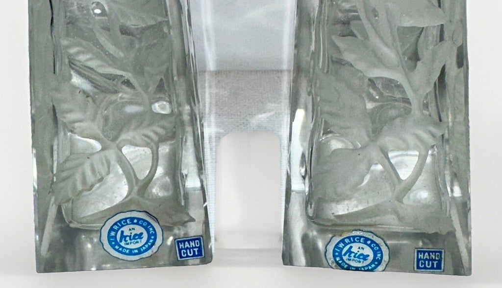 I.W. Rice Hand Cut Glass Salt & Pepper Shaker Set Floral Motif Japan Import Vtg. - AntiquesEtceteraI.W. Rice Hand Cut Glass Salt & Pepper Shaker Set Floral Motif Japan Import Vtg.I RiceAntiquesEtcetera
