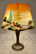 Jefferson Table Lamp with Rare Hexagonal Reverse Painted Shade Arts & Crafts EraAntiquesEtcetera