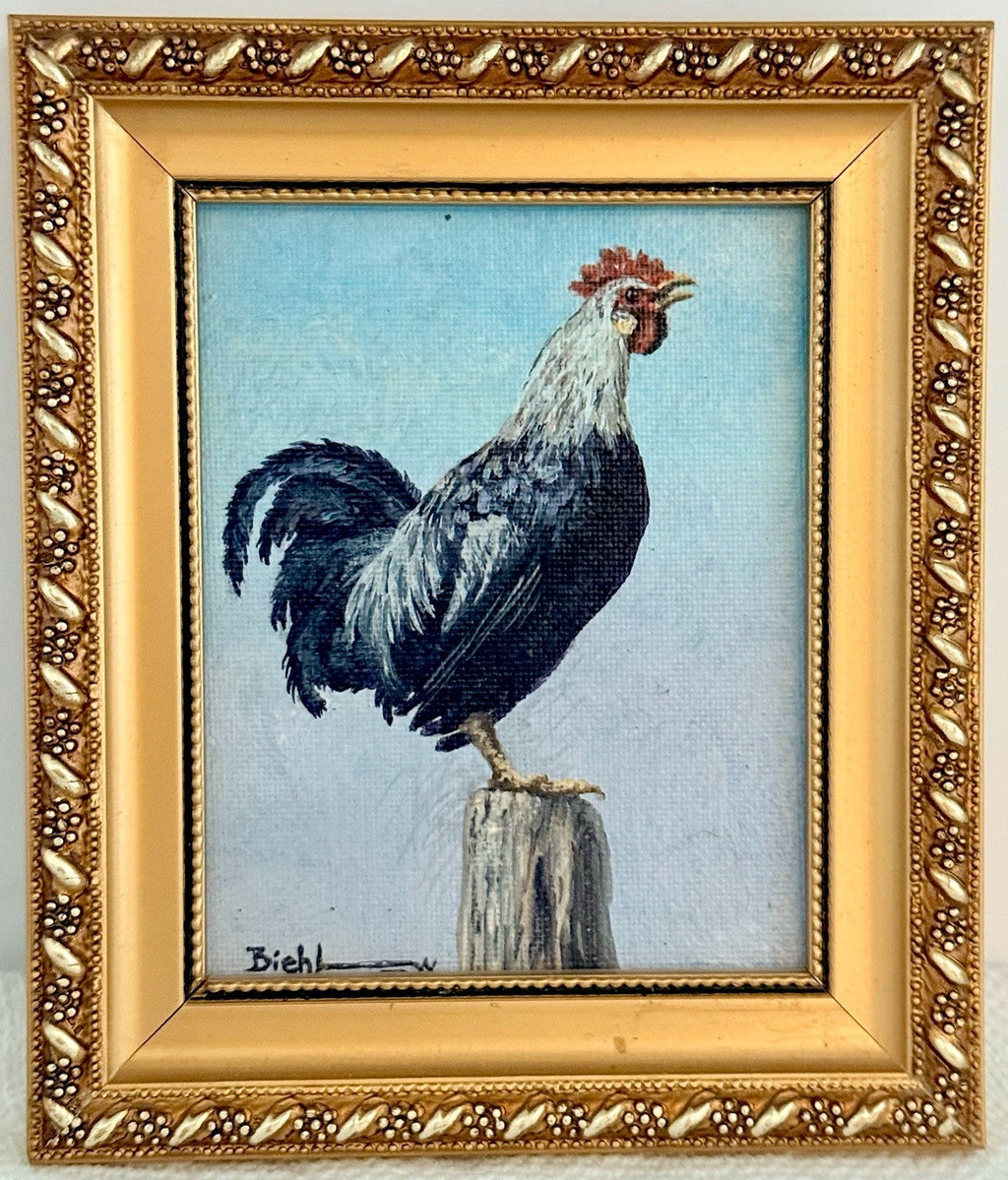 Joan Biehl Oil On Board EARLY MORNING Signed Painting PA Dutch Miniature - AntiquesEtceteraJoan Biehl Oil On Board EARLY MORNING Signed Painting PA Dutch MiniatureAntiquesEtceteraAntiquesEtcetera