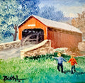 Joan Biehl Oil On Canvas Board PA Lehigh County Covered Bridge Signed Painting - AntiquesEtceteraJoan Biehl Oil On Canvas Board PA Lehigh County Covered Bridge Signed PaintingAntiquesEtceteraAntiquesEtcetera