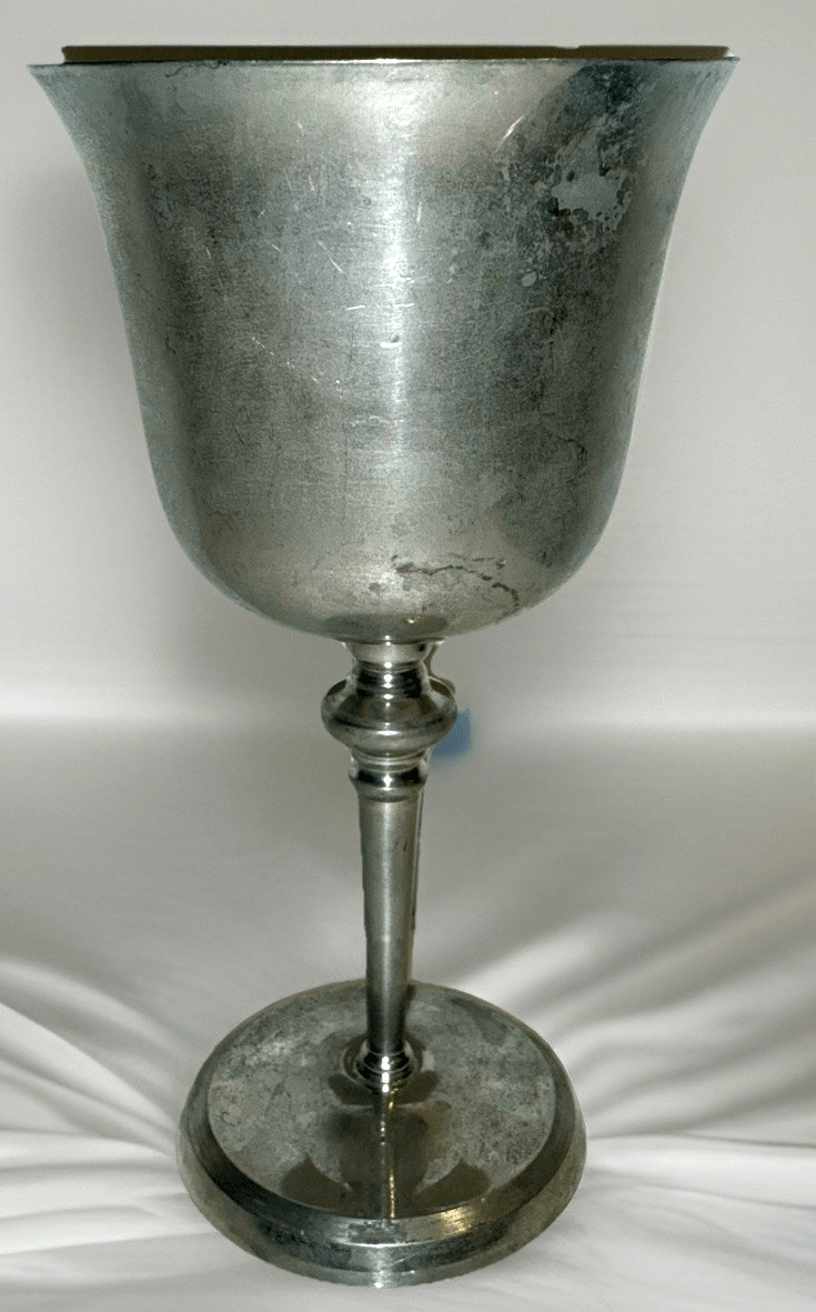 Kayserzinn Art Nouveau Pewter Goblet Circa 1900 Germany with Knopped Stem - AntiquesEtceteraKayserzinn Art Nouveau Pewter Goblet Circa 1900 Germany with Knopped StemKayserzinnAntiquesEtcetera