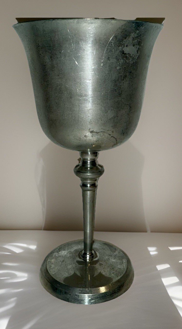 Kayserzinn Art Nouveau Pewter Goblet Circa 1900 Germany with Knopped Stem - AntiquesEtceteraKayserzinn Art Nouveau Pewter Goblet Circa 1900 Germany with Knopped StemKayserzinnAntiquesEtcetera