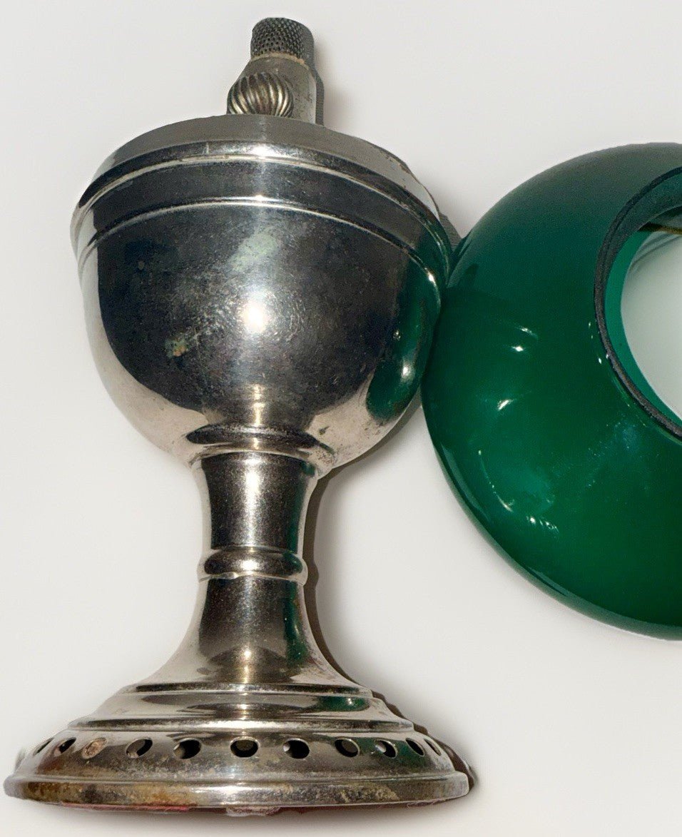 Kerosene Lamp Manhattan Brass Co RARE Young America Center Draft w/ Green Shade - AntiquesEtceteraKerosene Lamp Manhattan Brass Co RARE Young America Center Draft w/ Green ShadeManhattan Brass Co.AntiquesEtcetera